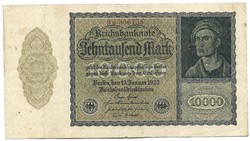 10000 márka 1922 kis méret magáncéges nyomtatás 6 jegyű sorszám Németország 1.