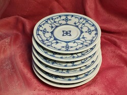 Immortelle mintás porcelán kistányér, csészealj, 6 db.