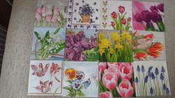 12 napkins spring flowers