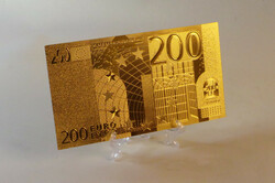 Gold-plated 200 euro banknote