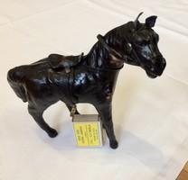 Vintage-antik bőrből készült ló (sérült)