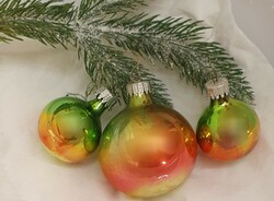 Karácsonyfadísz üvegből 3 db Soproni szivárványos gömb
