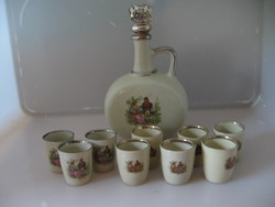 10-piece ceramic brandy set with a baroque scene