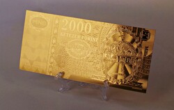 Gold-plated millennium HUF 2000 banknote