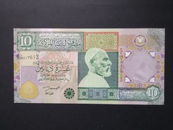 Líbia 10 Dinars 2002 Unc
