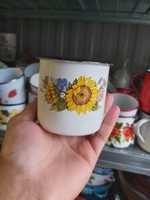 Beautifully patterned sunflower mug enameled heirloom antique nostalgia