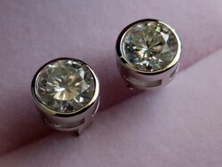 Moissanit gyémánt 2 ct 925 ezüst fülbevaló