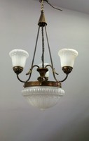 Bronze chandelier with 4 recessed lights