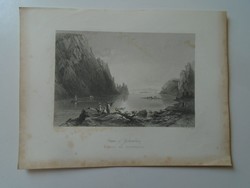Za450.6 Galabóc Castle - Alduna - Danube - 1842 w. Bartlett steel engraving