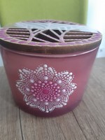 New! Blackberry rose soy scented candle with mandala decoration, hand painted