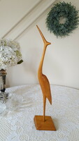 Retro wooden bird, heron 50cm.
