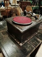 Gramofon, hiányos darab, Pathephone nr.2-es, mechanikus szerkezet ép, felújításra most LEÁRAZVA!!!