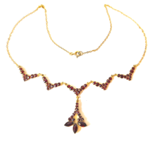 Garnet necklaces gold-plated