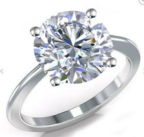 4.55Ct vvs1 Valodi round blue-white moissanite diamond 925 sterling silver engagement ring