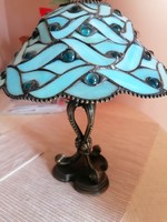 1990-es vintage Tiffany jellegű ólomüveg Partyline mécses lámpa