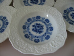 Echt cobalt blue rose small plate set bavaria schumann arztberg