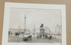 London,Trafalgar tér 1847.litográfia,grafika