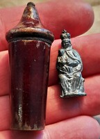 Antik kegytárgy / kapszulás Szűz Mária szobrocska