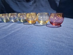 Irizáló színes gömb formájú pohárkák feles poharak retro vintage