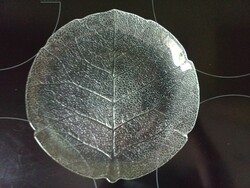 6 Arcoroc leaf-veined French glass plates