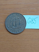 England English 1/2 half penny 1965 685
