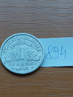FRANCIA 1 FRANC FRANK 1943 c. + szárny VICHY ALU. 894