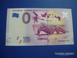Indonesia 0 euros 2019 Komodo Varanus! Rare memory paper money! Unc !!