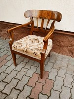 KURIÓZUM! Eredeti, antik, korai biedermeier vese támlás karfás íróasztal szék / fotel felújítva