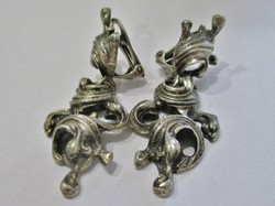 Különleges  antik kézműves ezüst fülbevaló/ klipsz