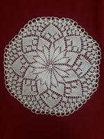 Medium-sized knitted round lace tablecloth