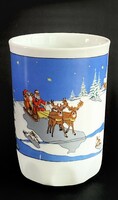 Zsolnay vitrine mug Santa with a winter scene