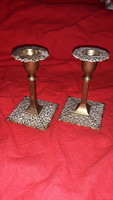 Pair of antique art noveau copper candle holders 14 x 8 cm as shown in the pictures