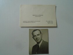 D195818 old photo and business card of László Rózsa, chief accountant, iron-technical wholesaler, Pécs-Békéscsaba, 1950