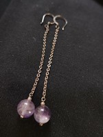Sexy silver earrings with amethyst balls