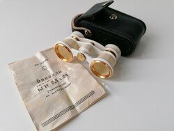 Old soviet theater binoculars with kukker leather case