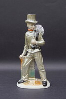 Rare GDR chimney sweep German porcelain figurine with luster glaze