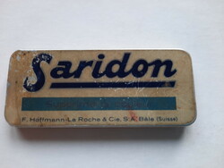Saridon abletta, fém doboz. Régi gyógyszeres doboz, pléhdoboz,