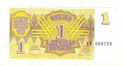 1 rubel rublis 1992 Lettország. UNC