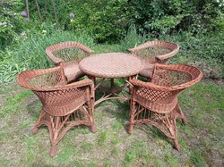 Wicker garden table - chair - set