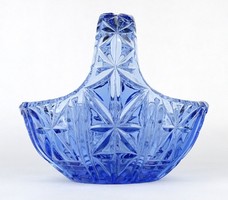 1N149 large blue glass basket 1.3 Kg