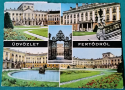 Details of Esterházy Castle, postcard, used postcard, 1974