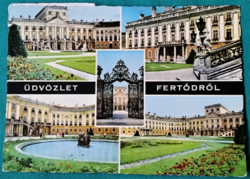 Esterházy-kastély részletek,  Fertőd, használt képeslap, 1974