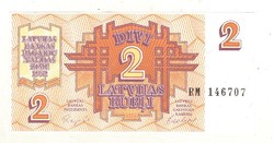 2 rubel rubli 1992 Lettország 2. UNC