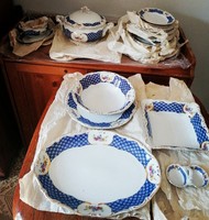 Old marked zsolnay marie antoinette porcelain dinner set for 6 people, 25 pieces, never used