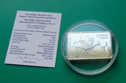 2023 – Hortobágyi Nemzeti park – 15000 Ft - ezüst emlékérme, PP - certivel + MNB ismertető