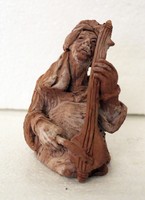 Kerámia agyag zenész figura