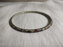 Compartment enamel bangle, bracelet from Vienna with floral ornamentation