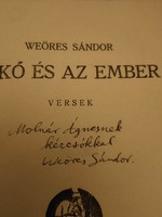 Dedikált Weöres Sándor A kő és az ember című kötete 1935!!!