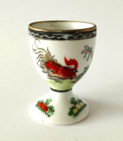 Hand-painted porcelain soft egg cup with rooster pattern