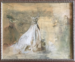 József Gábriel (1952-2015) white capriccio painting